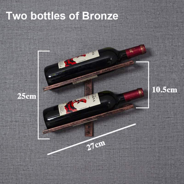 Étagère murale pour bouteilles de vin | MALUNCHBOX™ 100003058 Malunchboxshop Bronze 2 étages 
