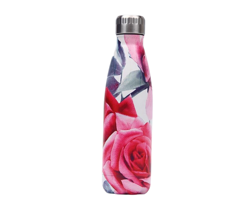 Insulated stainless steel rose flower bottle 