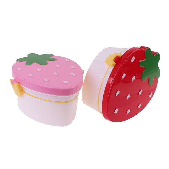 Strawberry Lunch Box 500ml - 2 Layers, Microwavable 