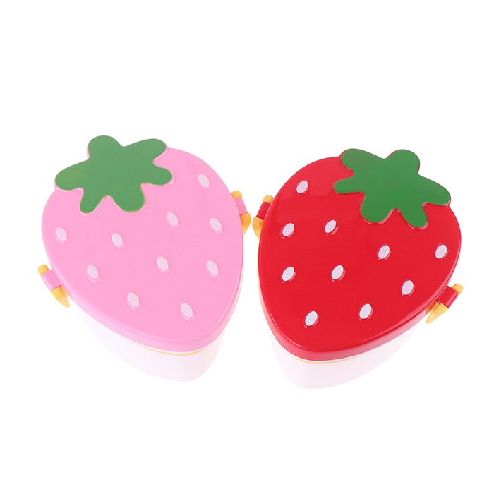 Strawberry Lunch Box 500ml - 2 Layers, Microwavable 