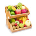 Fruit Basket 2 Tire Bamboo Storage Shelf Breathable Removable Food Container Kitchen Fresh Fruit Vegetable Accessories 154104 Malunchboxshop 