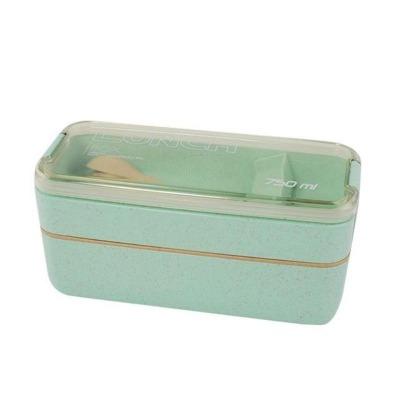 Lunch Box en paille de blé - avec compartiment couverts - Yakao
