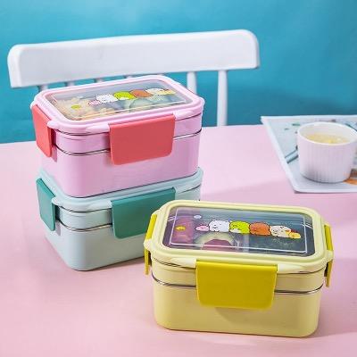 Lunch box en acier inoxydable + couverts 3 emplacements Kitty I MALUNCHBOX™ Malunchboxshop 