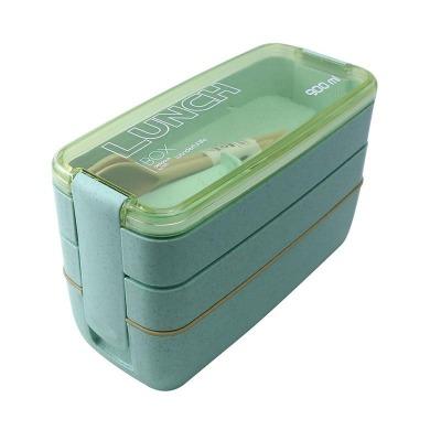 Lunch box en paille de blé avec couverts | MALUNCHBOX™ Malunchboxshop vert 